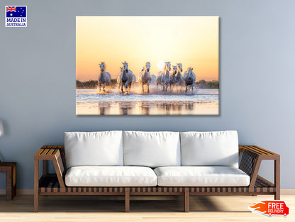 Herd Of Horses Running on Water Print 100% Australian Made