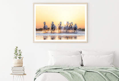 Herd Of Horses Running on Water Home Decor Premium Quality Poster Print Choose Your Sizes