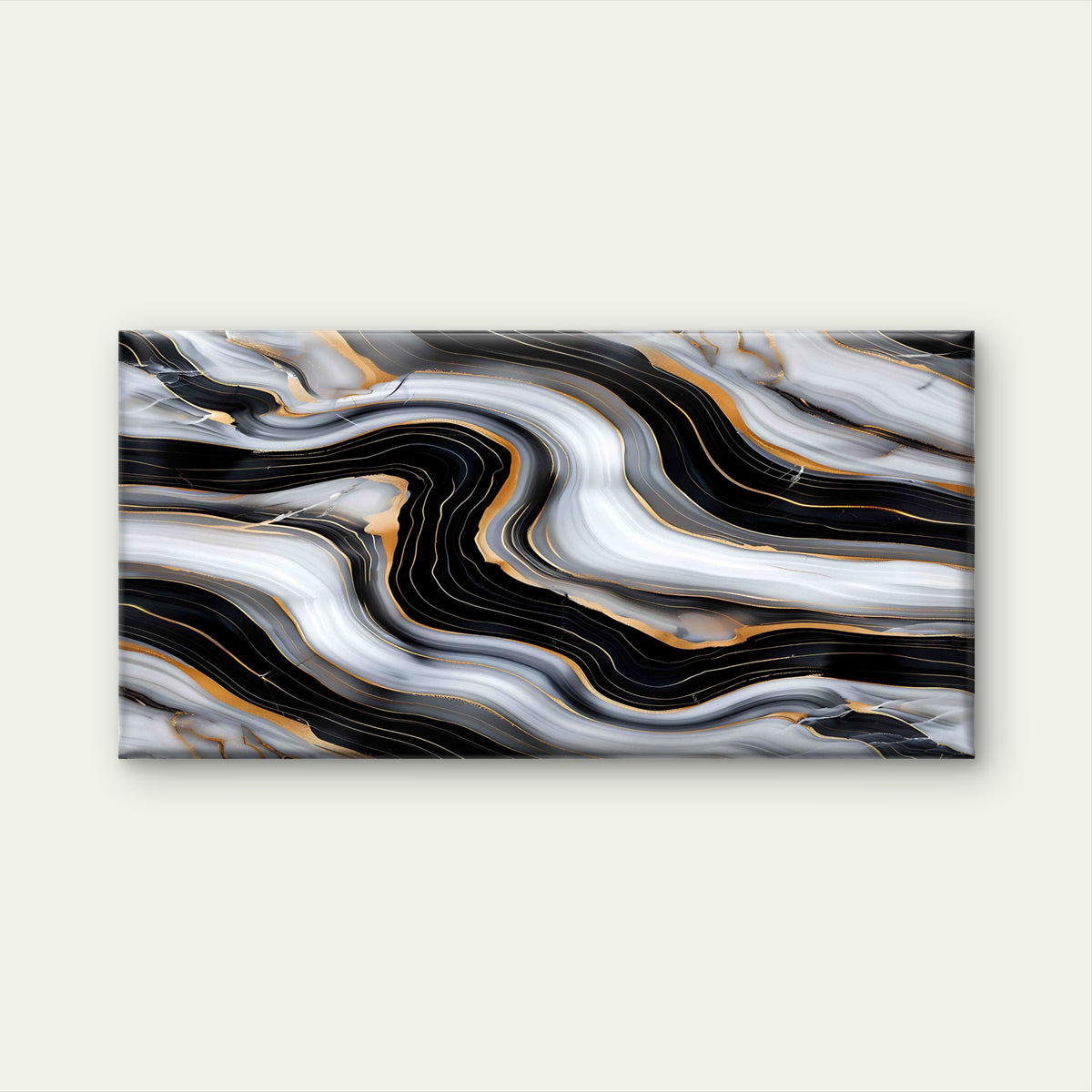 Marble Surface With Black Gold Wall Art Canvas Office Home Room Framed 120x60cm