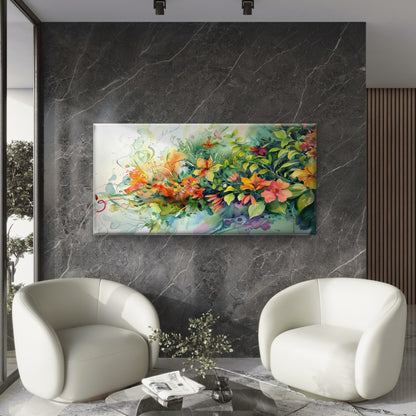 Colorful Flowers Lush Greenery Wall Art Canvas Office Home Room Framed 120x60cm
