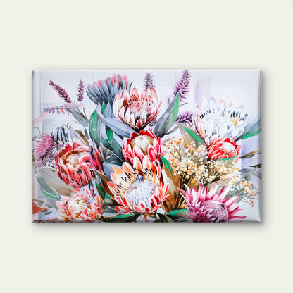Neutral Protea Flowers Bouquet Close-Up Wall Art Decor 100% Australian Made
