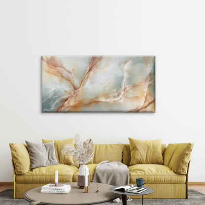 Onyx Marble With Soft Golden Wall Art Canvas Office Home Room Framed 120x60cm