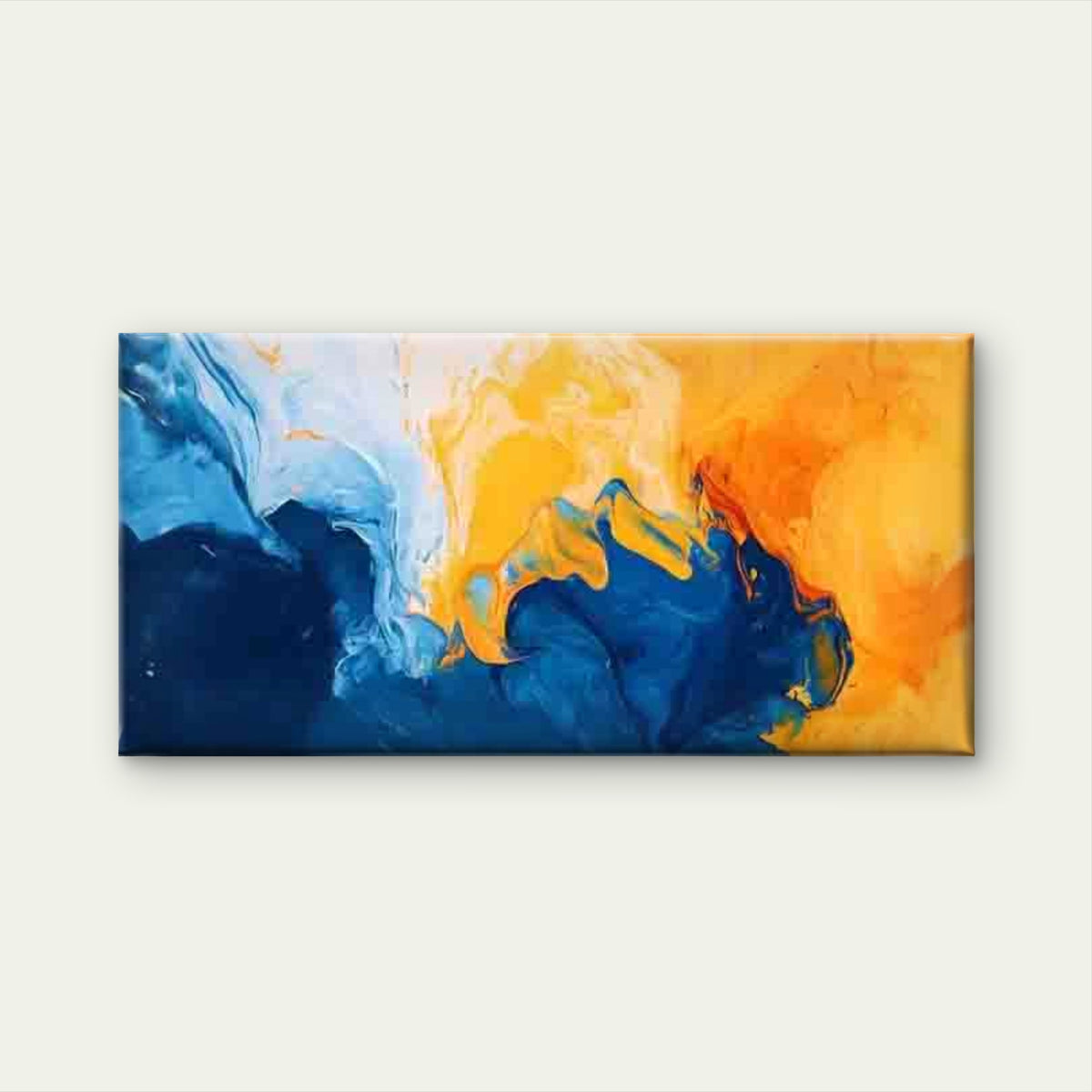 Fluid Movement Dynamic Flow Wall Art Canvas Office Home Room Framed 120x60cm
