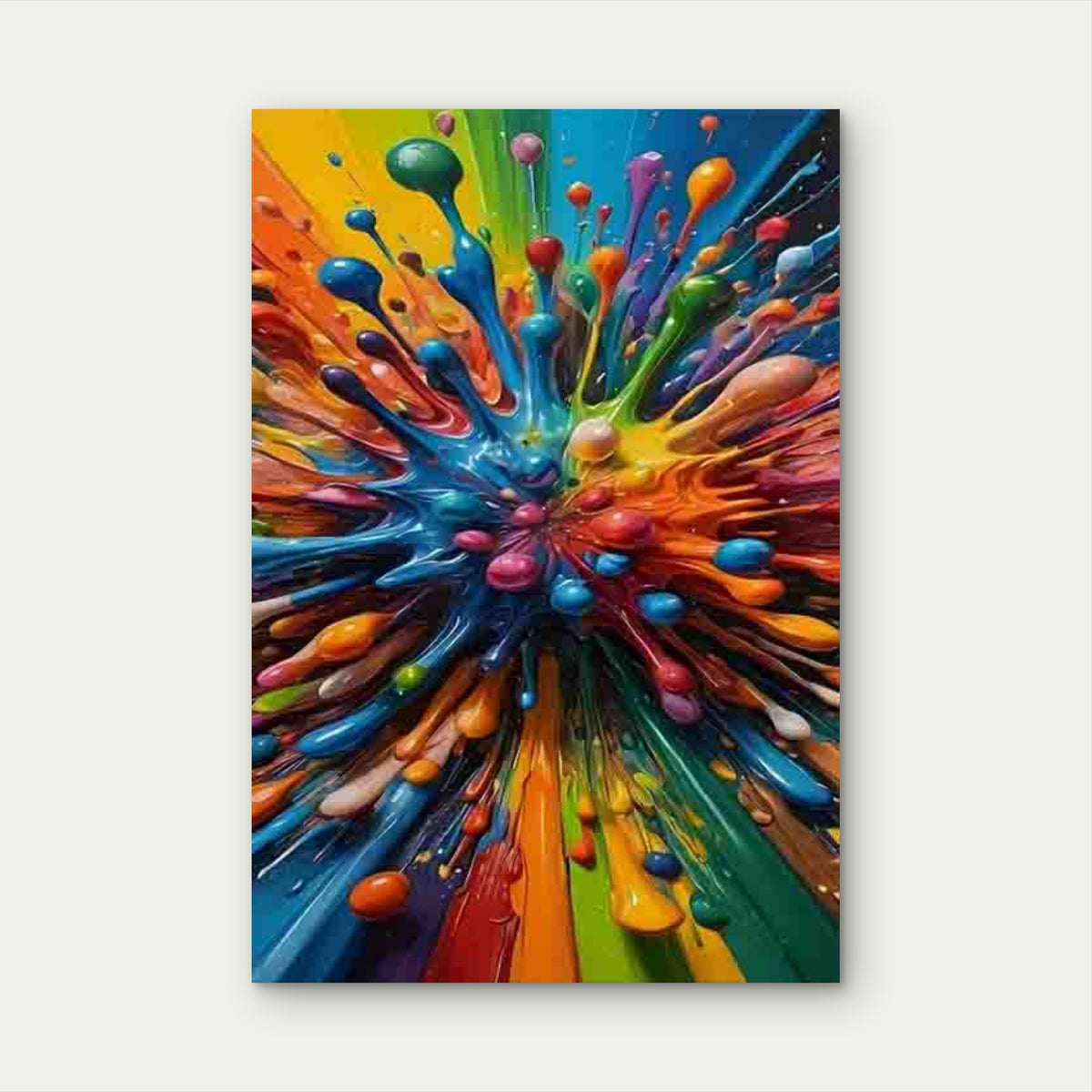 Colorful Paint Explosion Metal Print Ready to Hang
