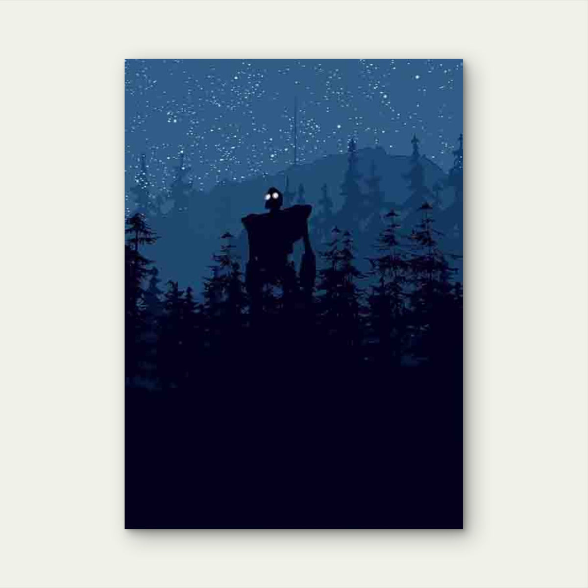 Night Forest Glowing Eyes 60x90cm Metal Print Ready to Hang