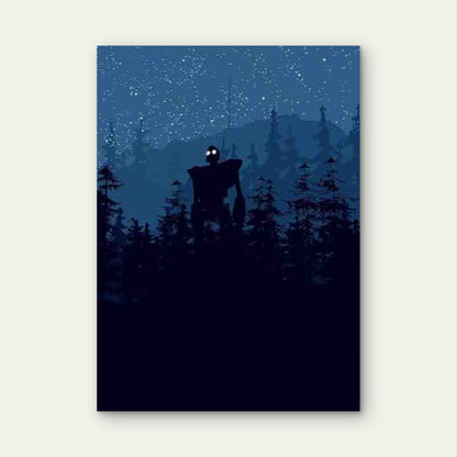 Night Forest Glowing Eyes 60x90cm Metal Print Ready to Hang