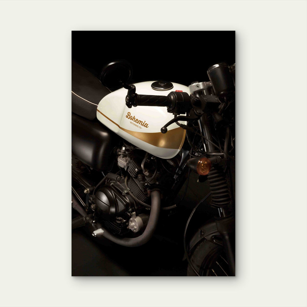 Vintage Motor Bike 60x90cm Metal Print Ready to Hang