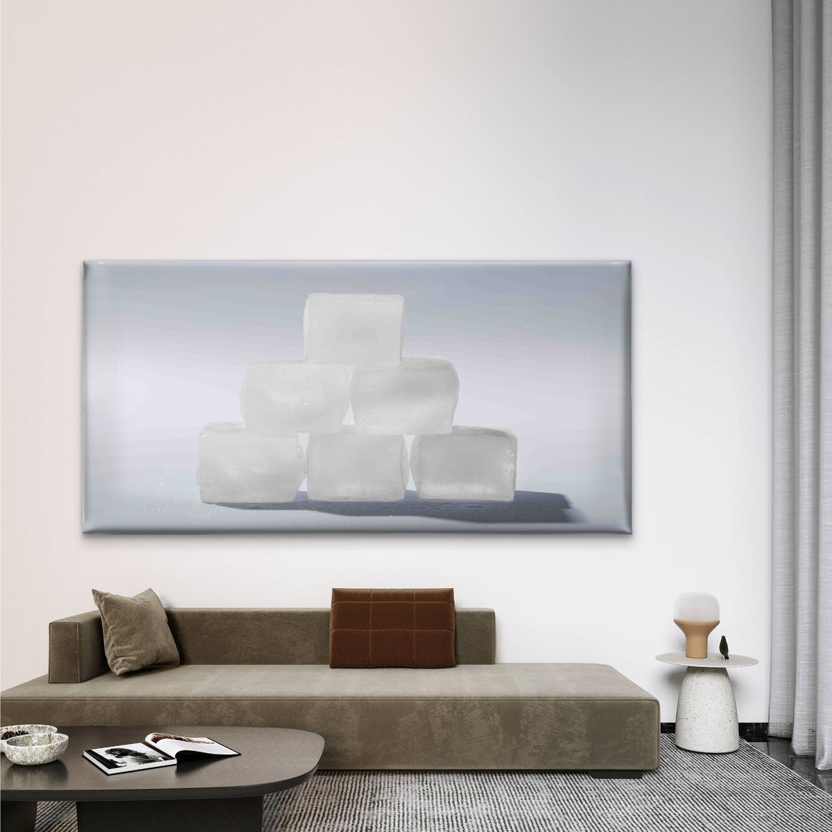 Stacked Ice Cubes Wall Art Canvas Office Home Room Framed 120x60cm