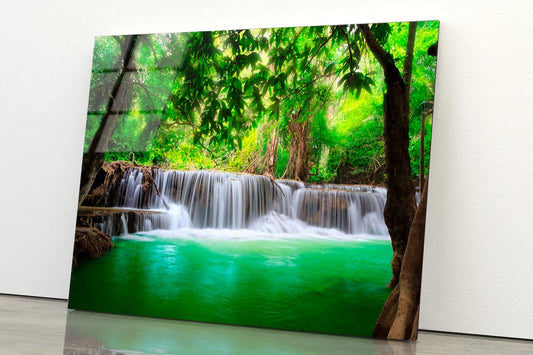 Thailand Waterfall In Kanjanaburi Acrylic Glass Print Tempered Glass Wall Art 100% Made in Australia Ready to Hang