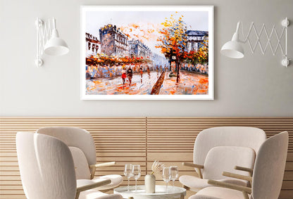 Oil Painting - Street View of Paris Home Decor Premium Quality Poster Print Choose Your Sizes