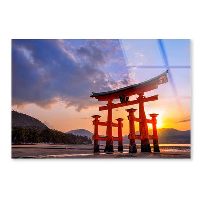 Miyajima At Sunset, Japanese Acrylic Glass Print Tempered Glass Wall Art 100% Made in Australia Ready to Hang