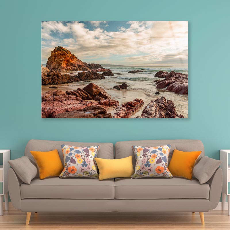 Morning on the Beach Acrylic Glass Print Tempered Glass Wall Art 100% Made in Australia Ready to Hang