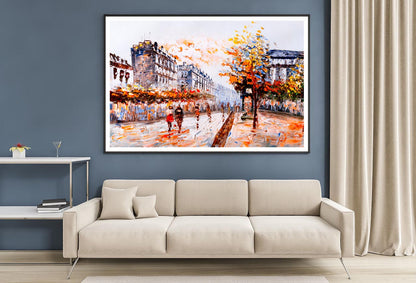 Oil Painting - Street View of Paris Home Decor Premium Quality Poster Print Choose Your Sizes