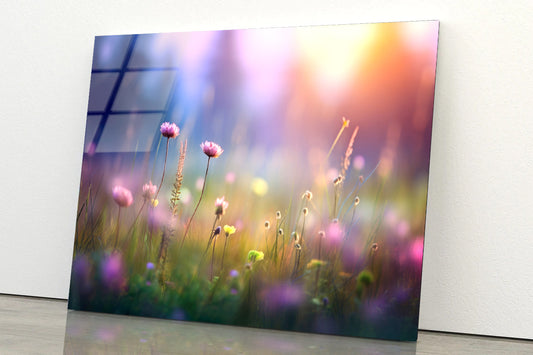 Blurred Meadow Background Grassland Acrylic Glass Print Tempered Glass Wall Art 100% Made in Australia Ready to Hang