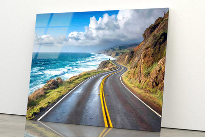 Winding Coastal Road, Ocean View Acrylic Glass Print Tempered Glass Wall Art 100% Made in Australia Ready to Hang