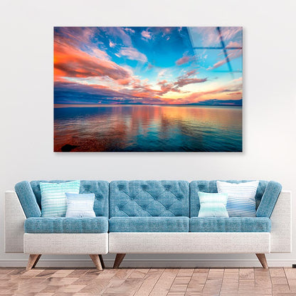 Stunning Tropical Oceanfront Sunset After a Stormy Day of Rain in Key Largo Acrylic Glass Print Tempered Glass Wall Art 100% Made in Australia Ready to Hang