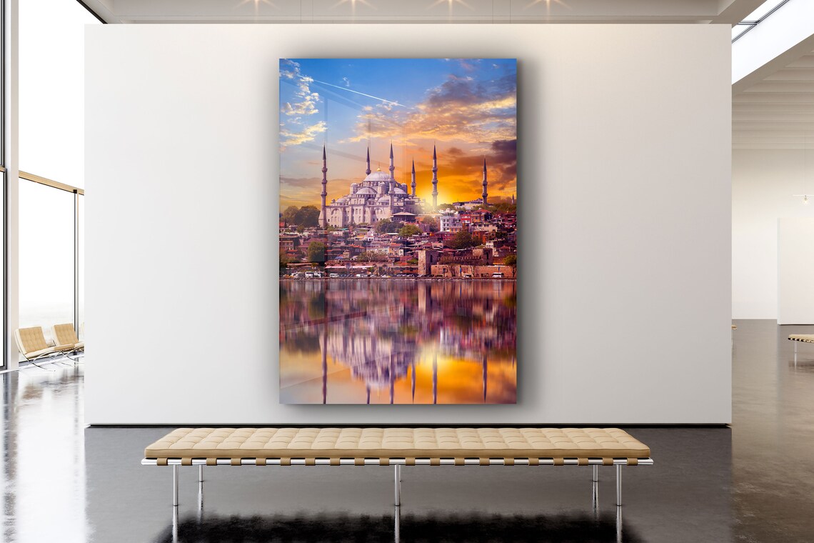 Istanbul Mosque Sunset UV Direct Aluminum Print Australian Made Quality