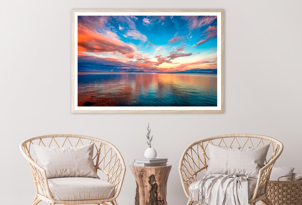 Stunning Tropical Oceanfront Sunset After a Stormy Day of Rain in Key Largo Home Decor Premium Quality Poster Print Choose Your Sizes