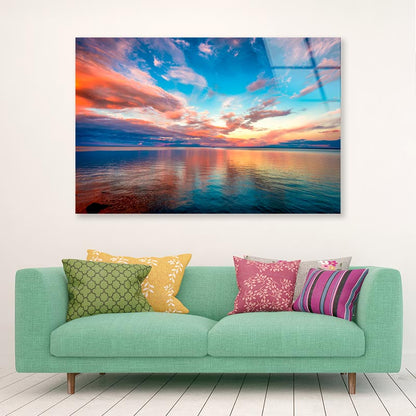 Stunning Tropical Oceanfront Sunset After a Stormy Day of Rain in Key Largo Acrylic Glass Print Tempered Glass Wall Art 100% Made in Australia Ready to Hang