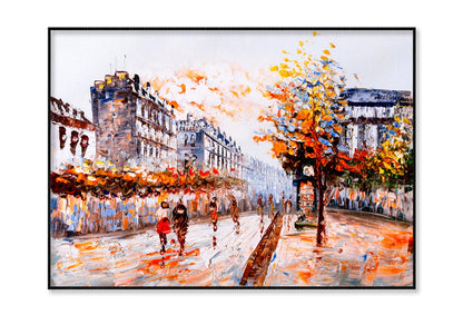 Oil Painting - Street View of Paris Home Decor Premium Quality Poster Print Choose Your Sizes