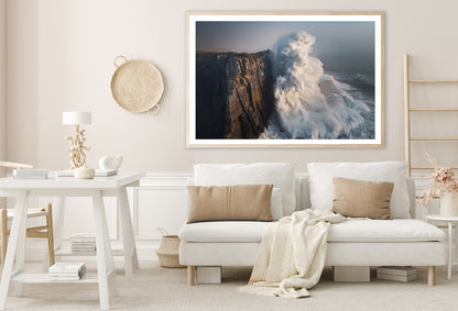 Wave Crashing Cliff Home Decor Premium Quality Poster Print Choose Your Sizes