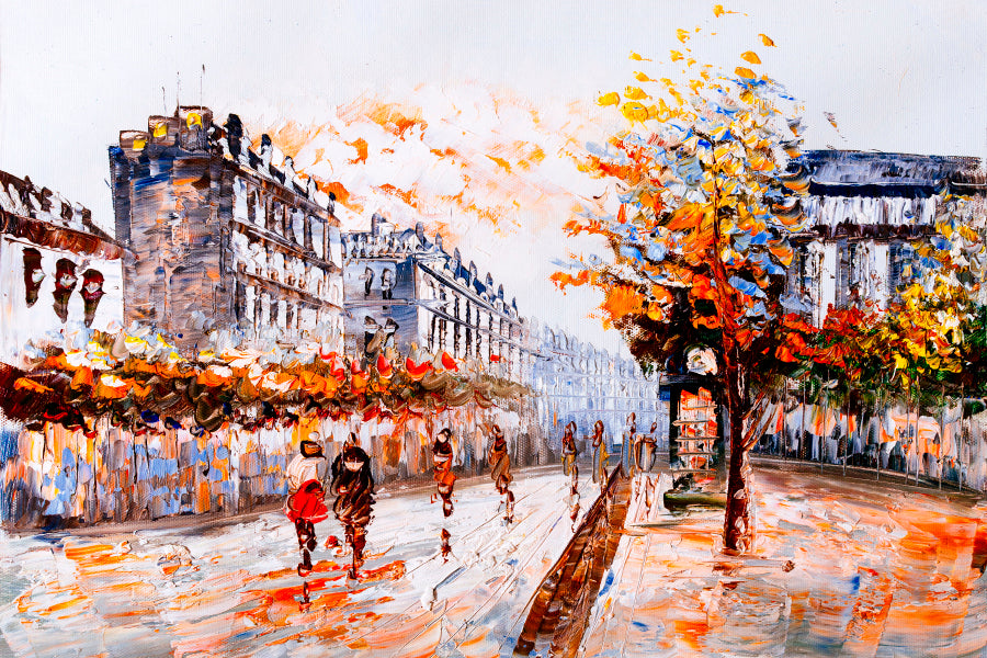 Oil Painting - Street View of Paris  Wall Art Decor 100% Australian Made