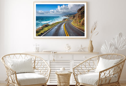 Winding Coastal Road, Ocean View Home Decor Premium Quality Poster Print Choose Your Sizes