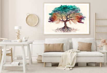 Red and Green Tree with White Home Decor Premium Quality Poster Print Choose Your Sizes