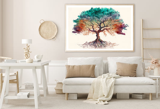 Red and Green Tree with White Home Decor Premium Quality Poster Print Choose Your Sizes