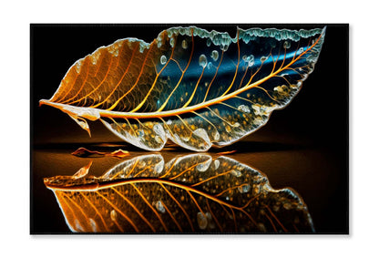 Skeletonized Transparent Leaf in Form of Curve Wall Art Limited Edition High Quality Print