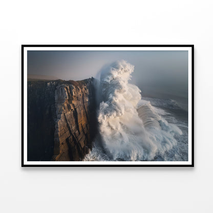 Wave Crashing Cliff Home Decor Premium Quality Poster Print Choose Your Sizes