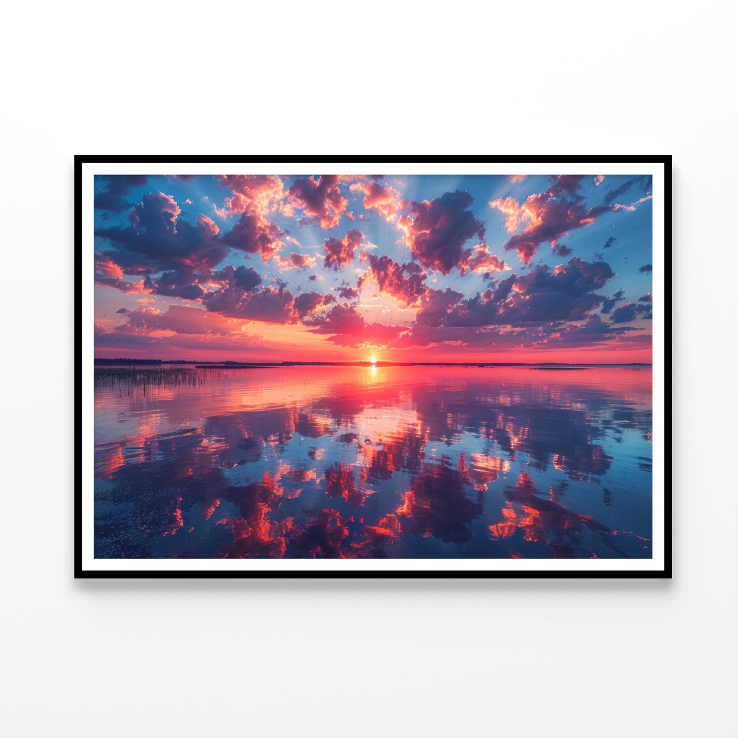 Stunning Sunset Reflecting On Lake Home Decor Premium Quality Poster Print Choose Your Sizes