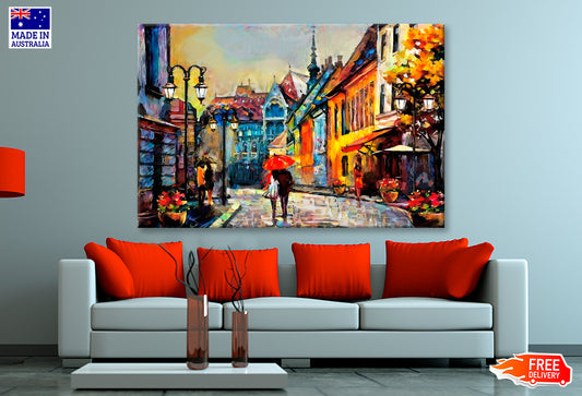 Street View Of Budapest Oil Painting Wall Art Limited Edition High Quality Print
