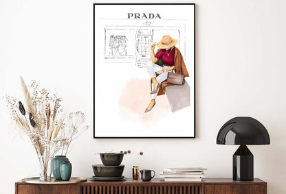 Stylish Girl with Hat Fashion Art Design Home Decor Premium Quality Poster Print Choose Your Sizes