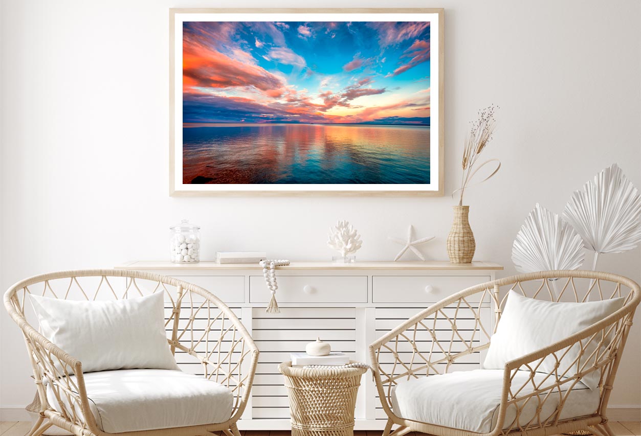 Stunning Tropical Oceanfront Sunset After a Stormy Day of Rain in Key Largo Home Decor Premium Quality Poster Print Choose Your Sizes