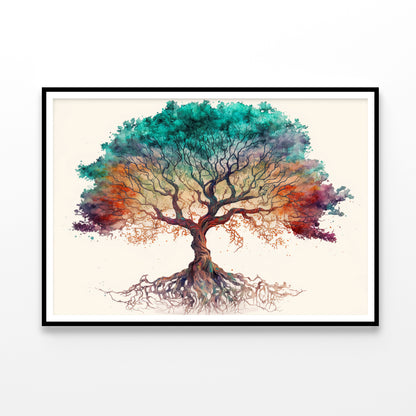 Red and Green Tree with White Home Decor Premium Quality Poster Print Choose Your Sizes