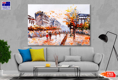 Oil Painting - Street View of Paris  Wall Art Decor 100% Australian Made