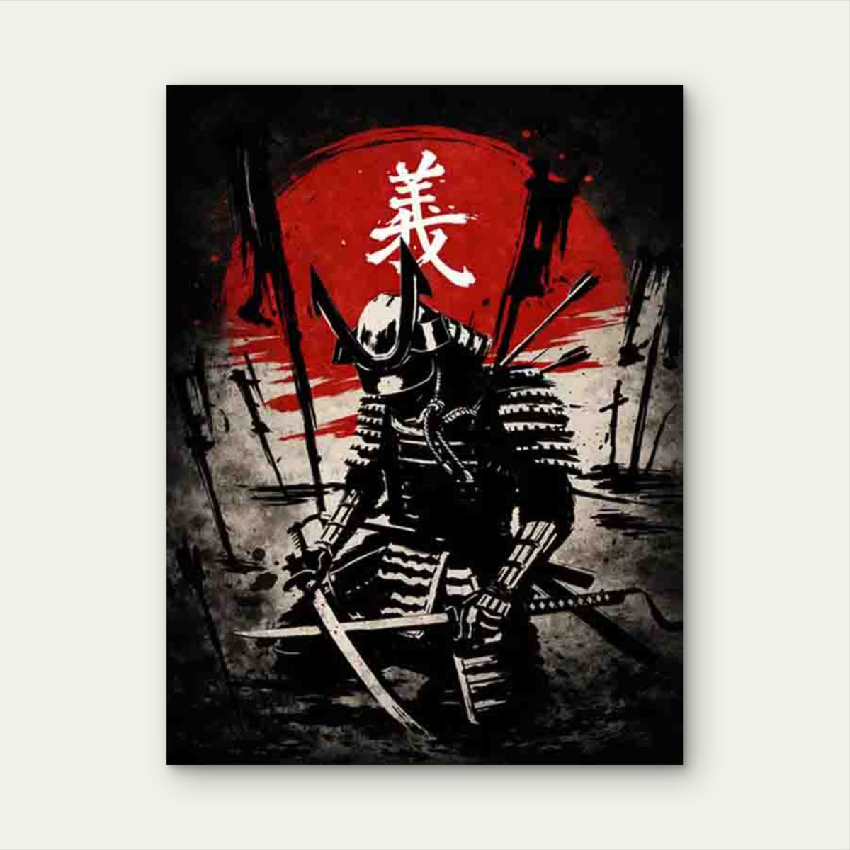 Modern Samurai Warrior 40x60cm Metal Print Ready to Hang