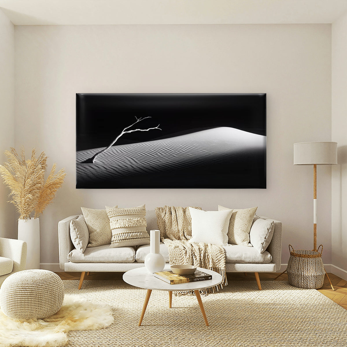 Shadows Over Silent Dunes Wall Art Canvas Office Home Room Framed 120x60cm