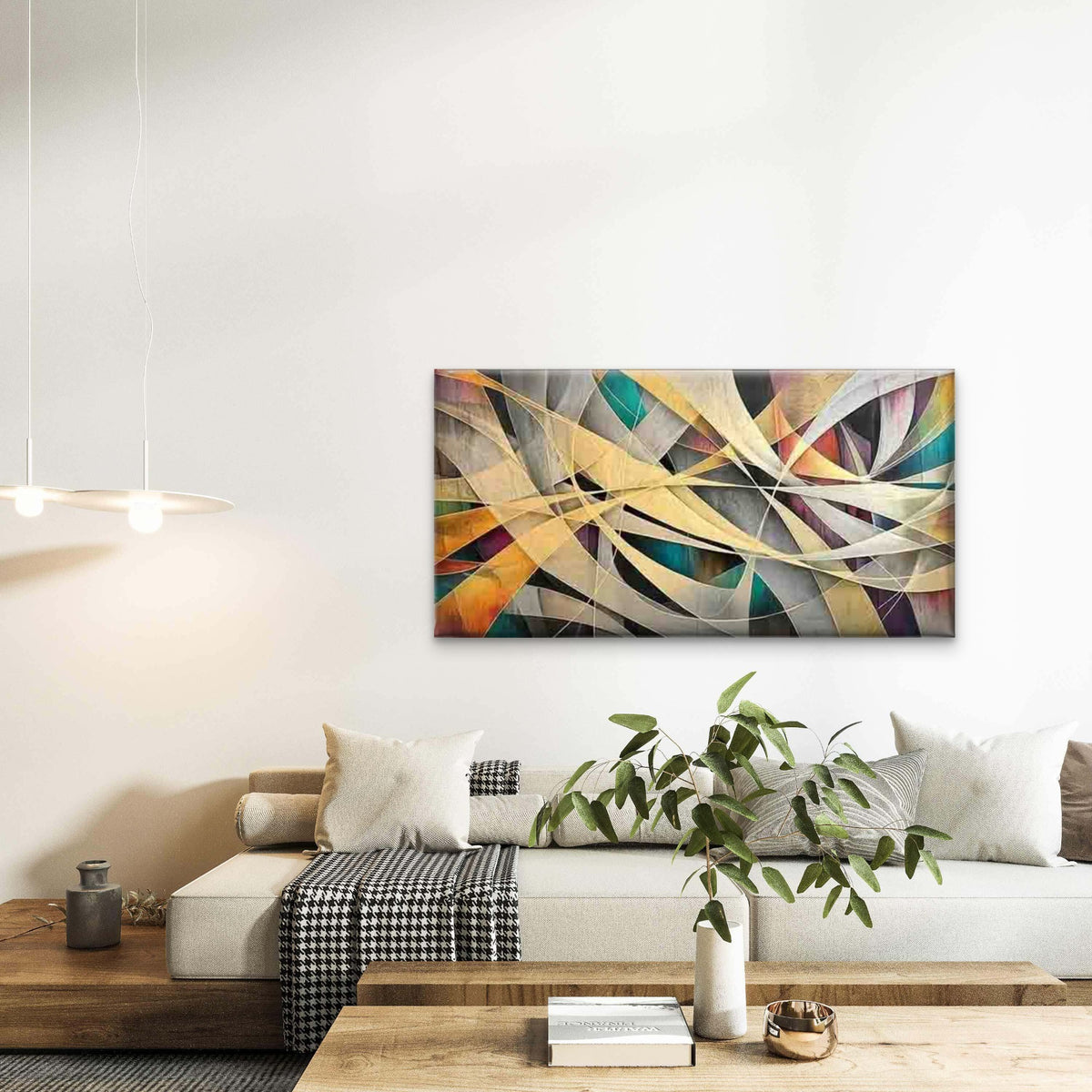 Featuring Geometric Shapes Wall Art Canvas Office Home Room Framed 120x60cm