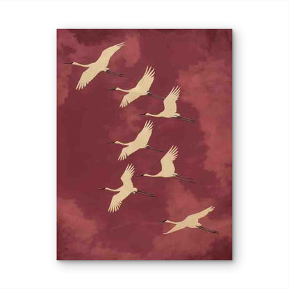 Elegant Birds Sky 60x90cm Metal Print Ready to Hang
