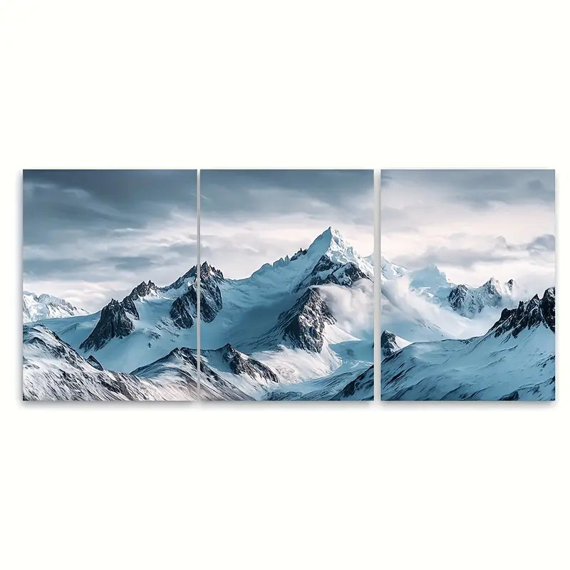 3pcs Tierra Del Fuego Andes Mountain Wall Art Set Canvas Framed 60x90cm - High Quality Print 100% Australian Made Wall Canvas Ready to Hang
