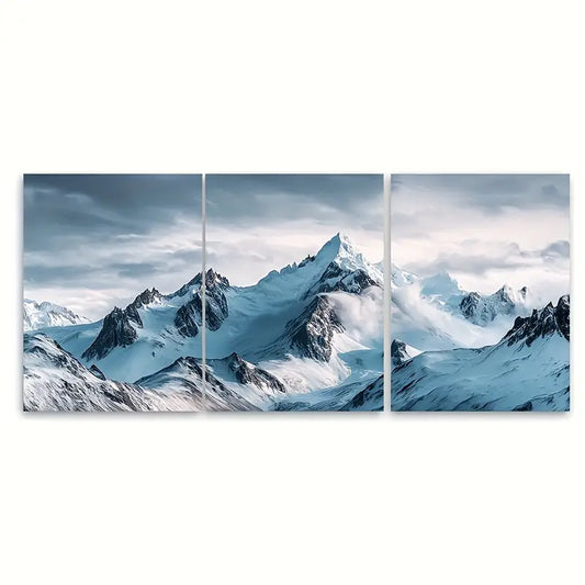 3pcs Tierra Del Fuego Andes Mountain Wall Art Set Canvas Framed 60x90cm - High Quality Print 100% Australian Made Wall Canvas Ready to Hang