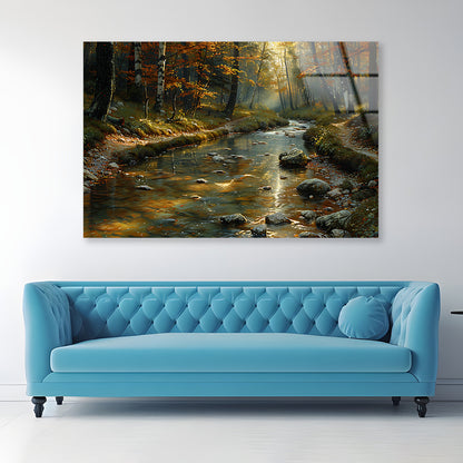 View of autumn in The Forest Acrylic Glass Print Tempered Glass Wall Art 100% Made in Australia Ready to Hang