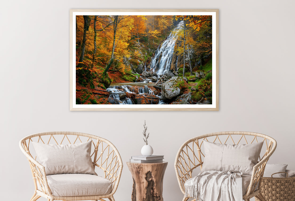 Waterfall in a Forest with Trees Home Decor Premium Quality Poster Print Choose Your Sizes