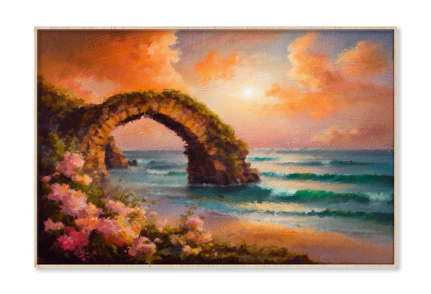 Arch near The Sea, Flowers Wall Art Limited Edition High Quality Print