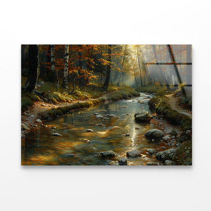 View of autumn in The Forest Acrylic Glass Print Tempered Glass Wall Art 100% Made in Australia Ready to Hang