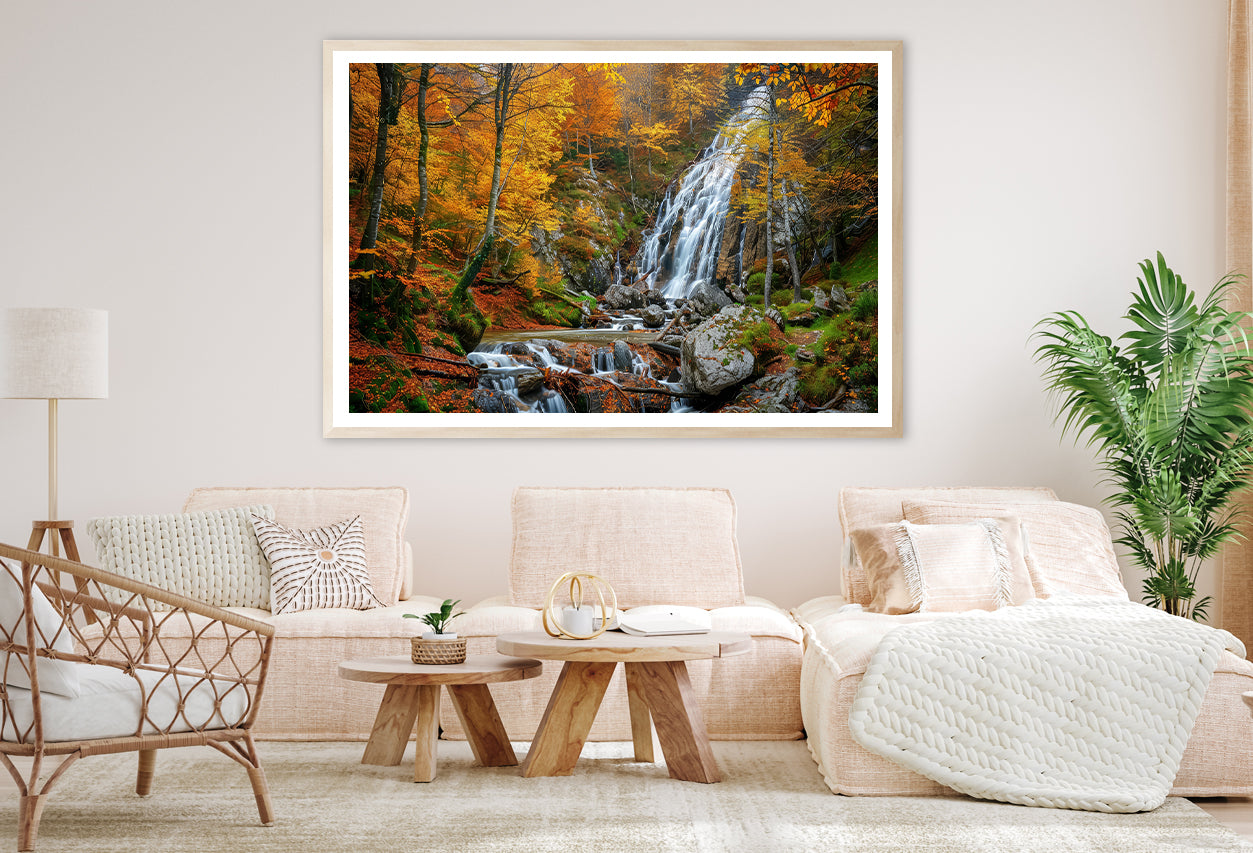 Waterfall in a Forest with Trees Home Decor Premium Quality Poster Print Choose Your Sizes