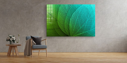 Green Xray Leaves View UV Direct Aluminum Print Australian Made Quality