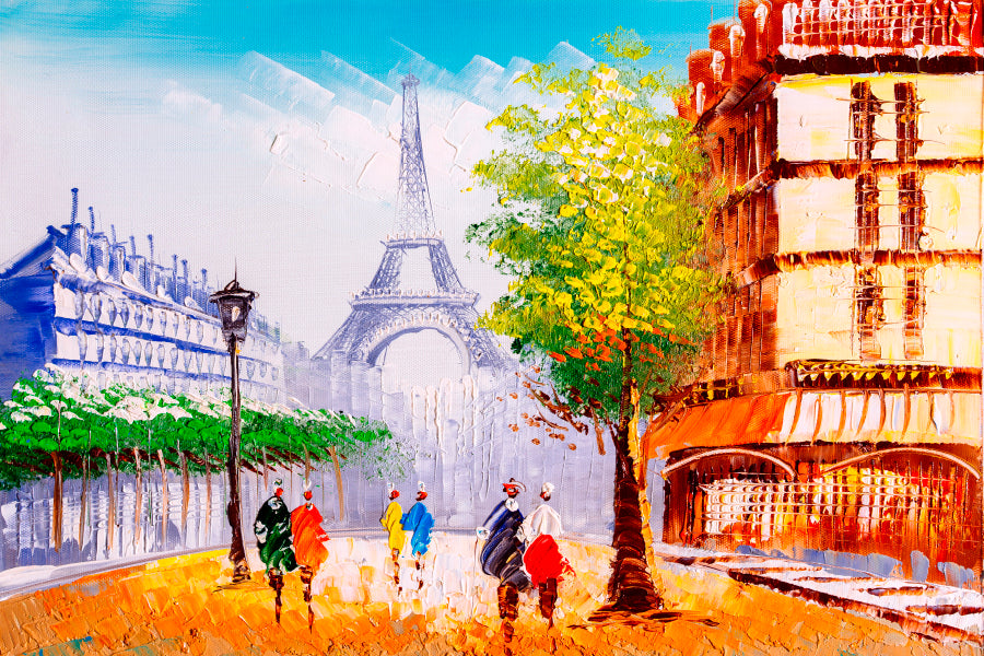 Oil Painting - Eiffel Tower in Paris Home Decor Premium Quality Poster Print Choose Your Sizes